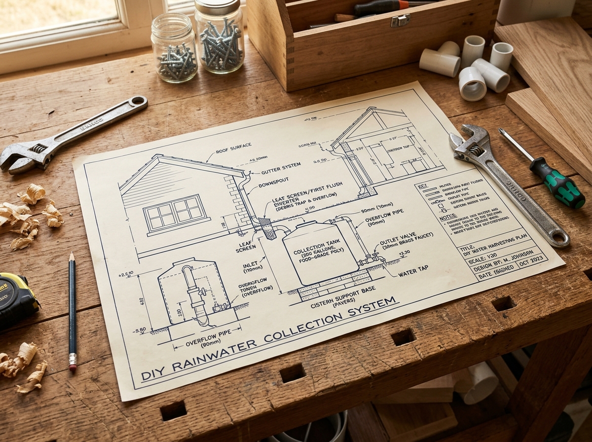 DIY instruction and blueprints mockup