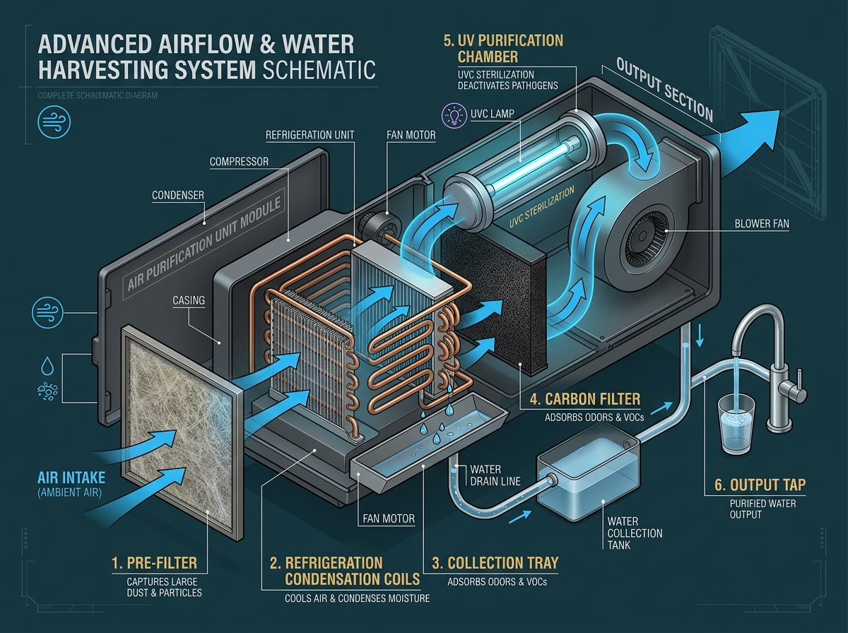 Engineering air condensation illustration